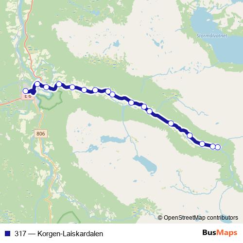 317 bus Line Map