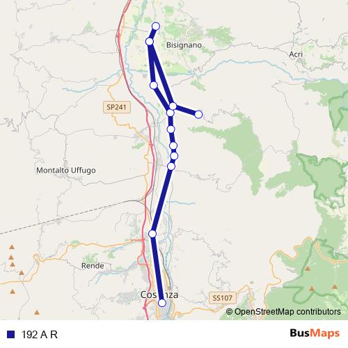 192 A R bus Line Map