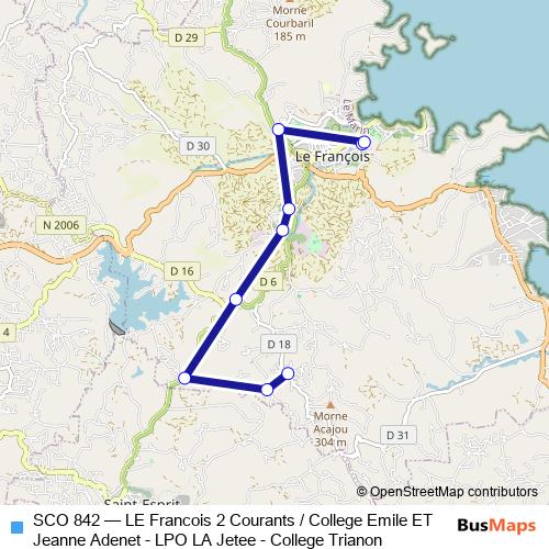 SCO 842 bus Line Map
