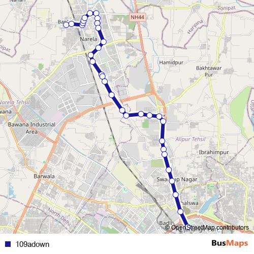 109adown bus Line Map