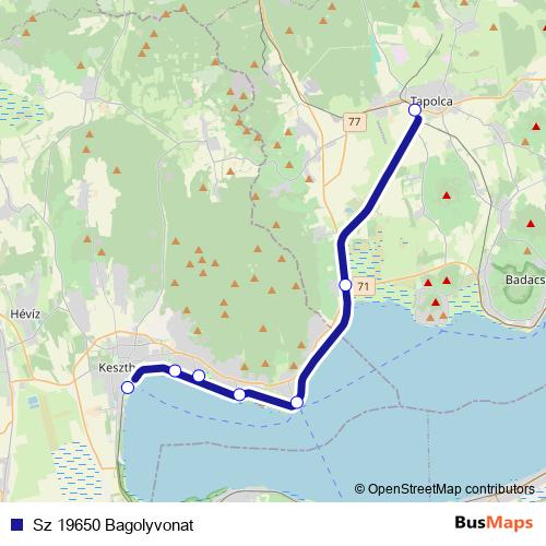 Sz 19650 Bagolyvonat rail Line Map