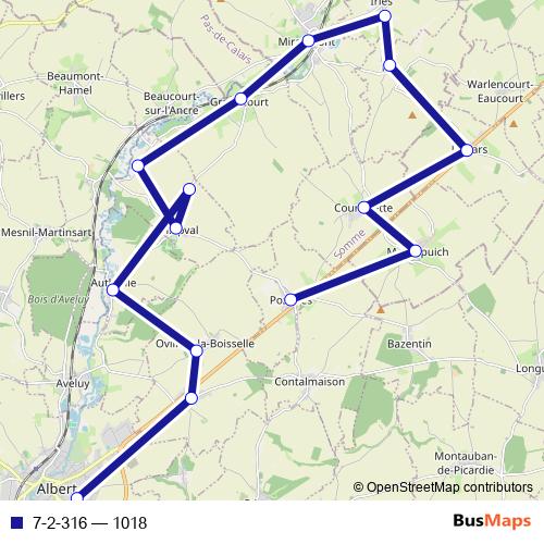7-2-316 bus Line Map
