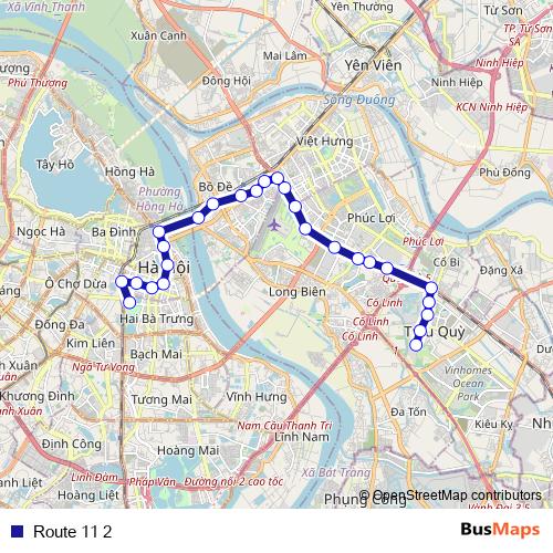 Route 11 2 bus Line Map