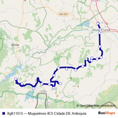 Xg611013 bus Line Map