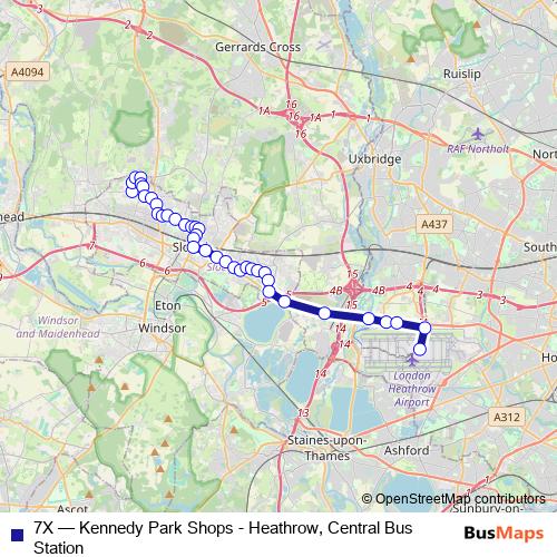 7X bus Line Map