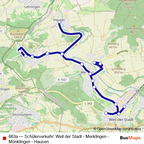 663a bus Line Map