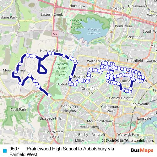 9507 bus Line Map