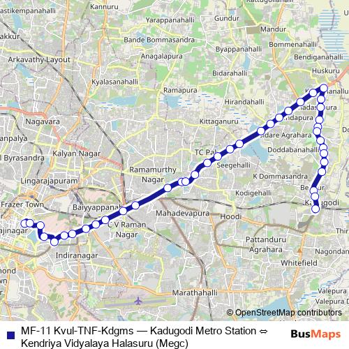 MF-11 Kvul-TNF-Kdgms bus Line Map
