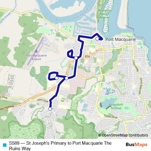 S589 bus Line Map