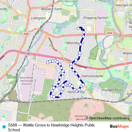 S589 bus Line Map