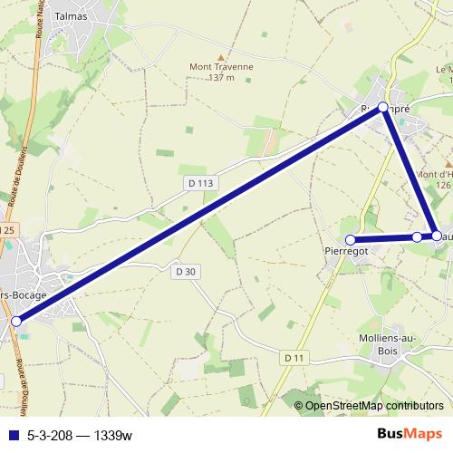 5-3-208 bus Line Map