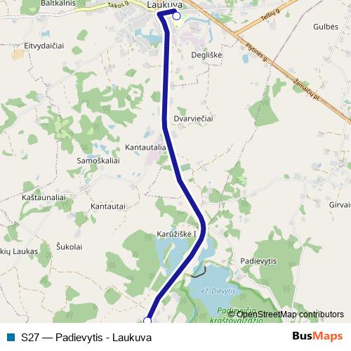 S27 bus Line Map