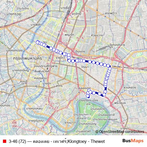 3-46 (72) bus Line Map