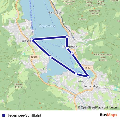 Tegernsee-Schifffahrt ferry Line Map