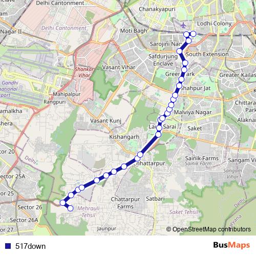 517down bus Line Map