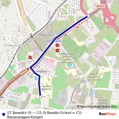 ST Benedict-10 bus Line Map