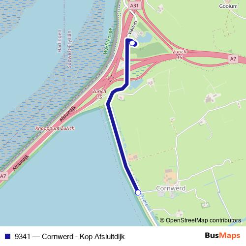 9341 bus Line Map