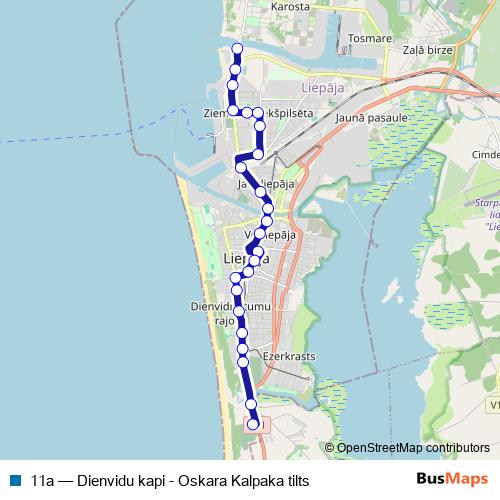 11a bus Line Map