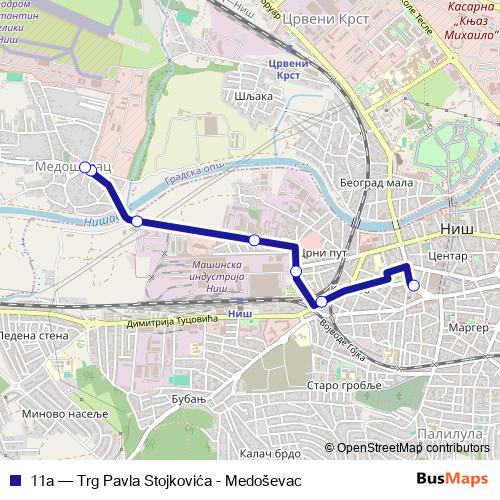 11a bus Line Map