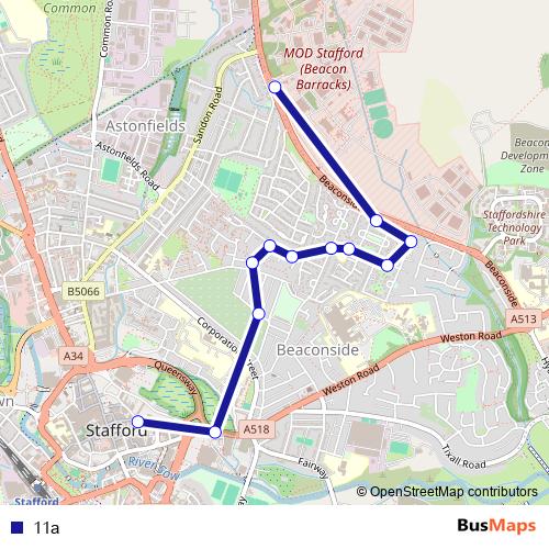 11a bus Line Map