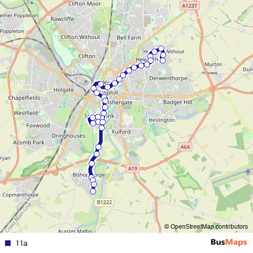 11a bus Line Map