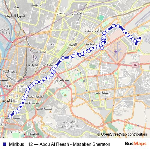 Minibus 112 bus Line Map