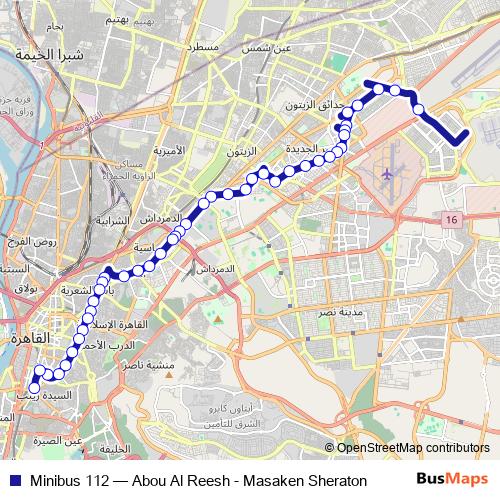 Minibus 112 bus Line Map