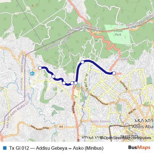 Tx Gl 012 bus Line Map