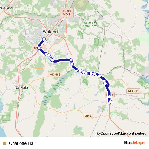 Charlotte Hall bus Line Map