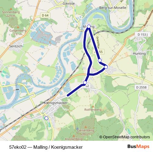 57eko02 bus Line Map