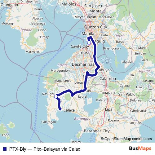 PTX-Bly bus Line Map