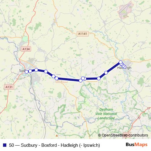 50 bus Line Map