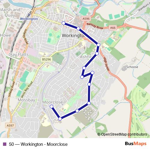 50 bus Line Map