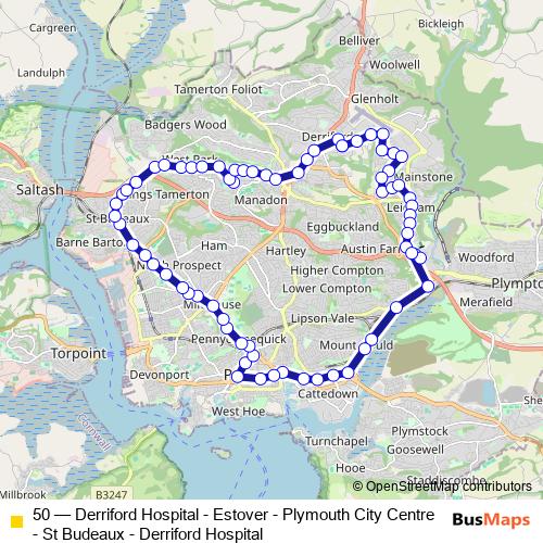 50 bus Line Map