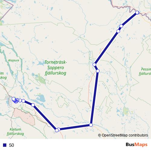 50 bus Line Map