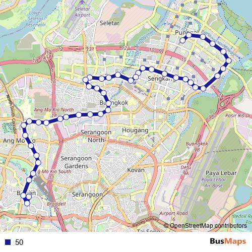 50 bus Line Map