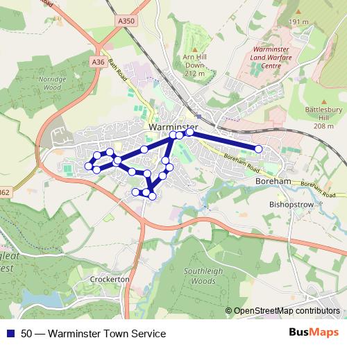 50 bus Line Map
