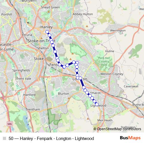 50 bus Line Map