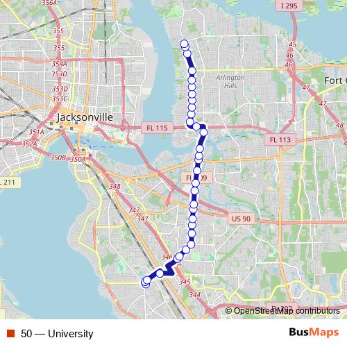 50 bus Line Map