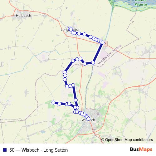 50 bus Line Map