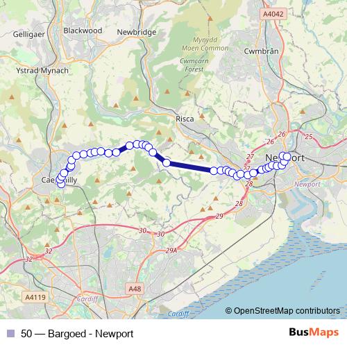 50 bus Line Map
