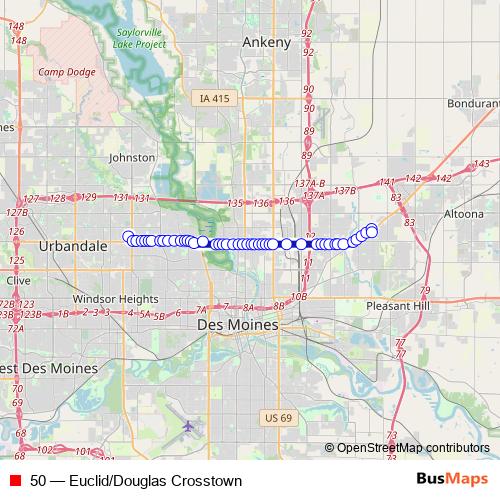 50 bus Line Map