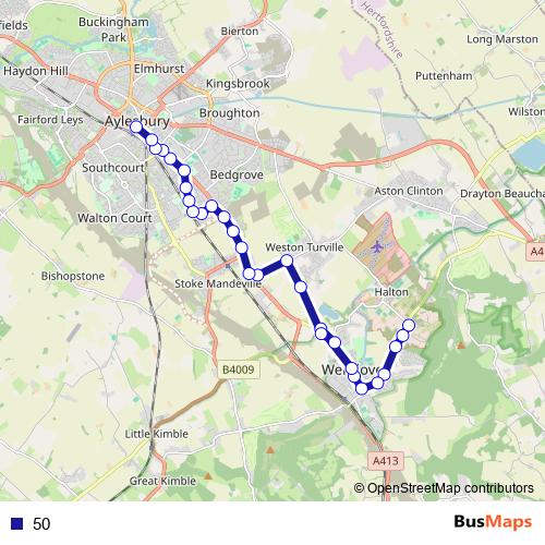 50 bus Line Map