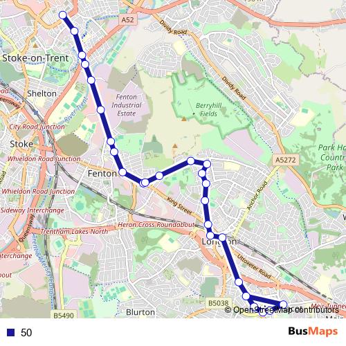 50 bus Line Map