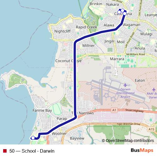 50 bus Line Map