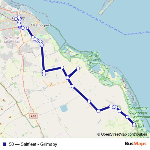 50 bus Line Map