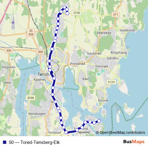50 bus Line Map