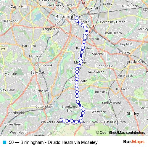 50 bus Line Map