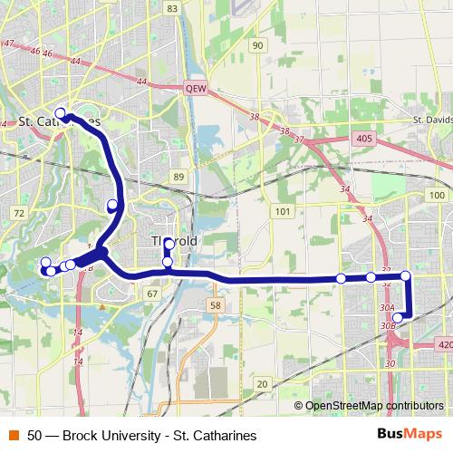50 bus Line Map