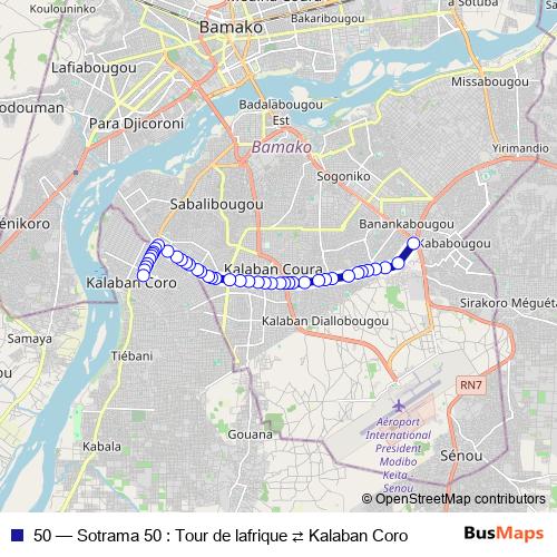 50 bus Line Map